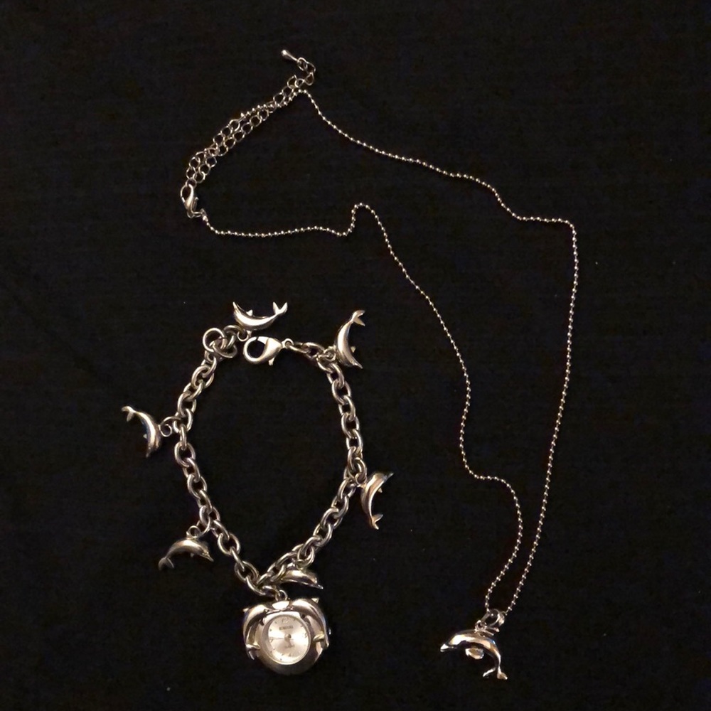 🐬Dolphin watch and necklace set🐬
